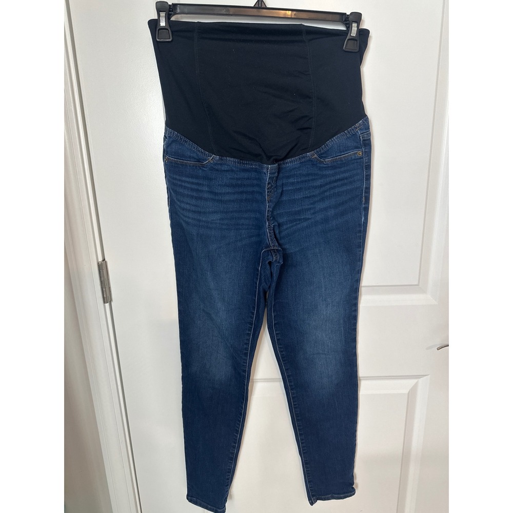 Isabel Maternity by Ingrid & Isabel Skinny Jeans Dark Wash Over Belly Size 4/27R